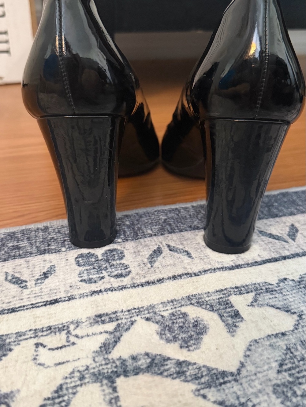 Calvin Klein Black Patent Rounded Toe Pumps - Picture 8 of 9
